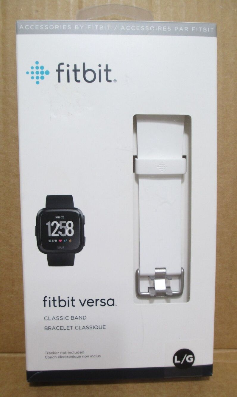 Genuine Fitbit Versa Classic Band White Large L/G NEW